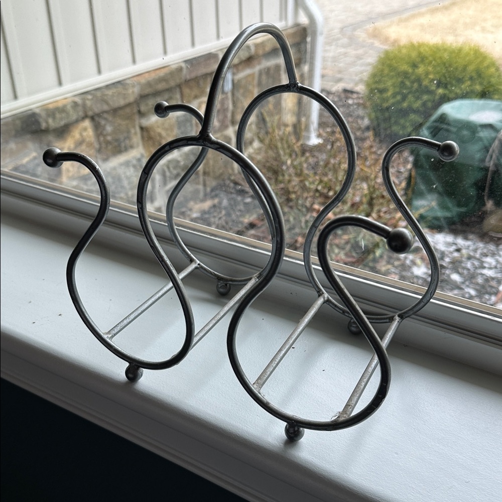 Metal Wine Bottle Rack - silver gray metal